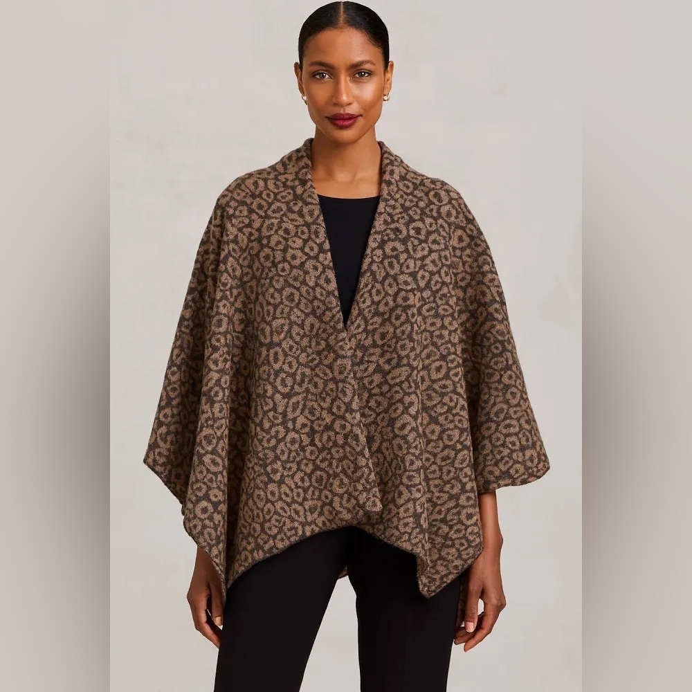 City Wrap on the go Brown Leopard Print City Wrap Poncho One size